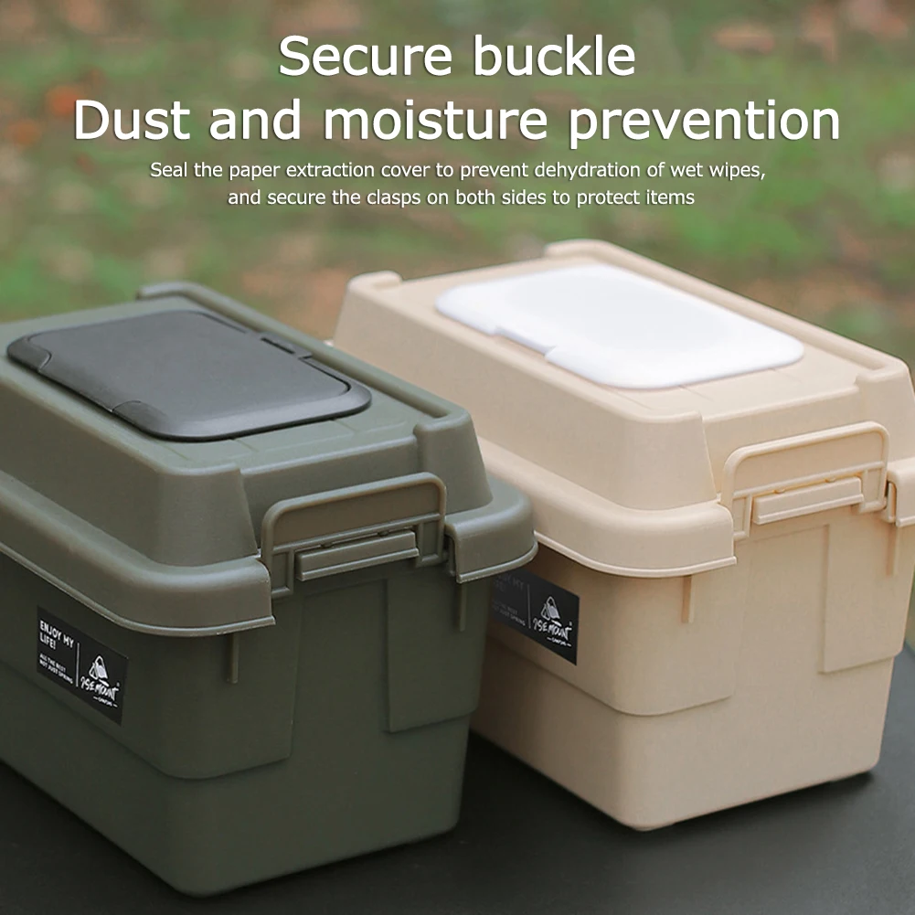 Multifunctional Outdoor Storage Box 1.1L Portable Napkin Paper Tissue Storage Case Moisture-Resistant for Camping Hiking Travel