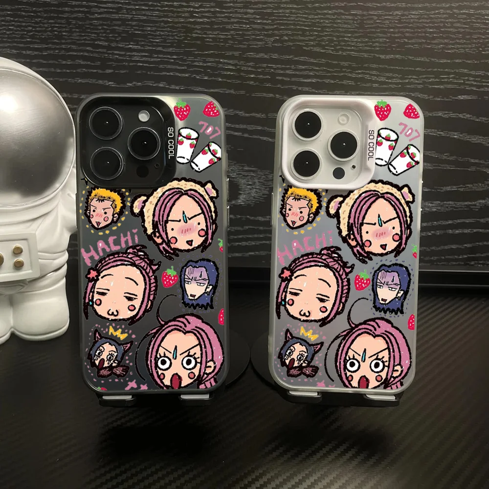 

1 шт. чехол для телефона Nana Osaki в стиле аниме IMD, цвет серебристый корпус для IPhone 16, 15, 14, 13, 12, 11 Pro Max Plus