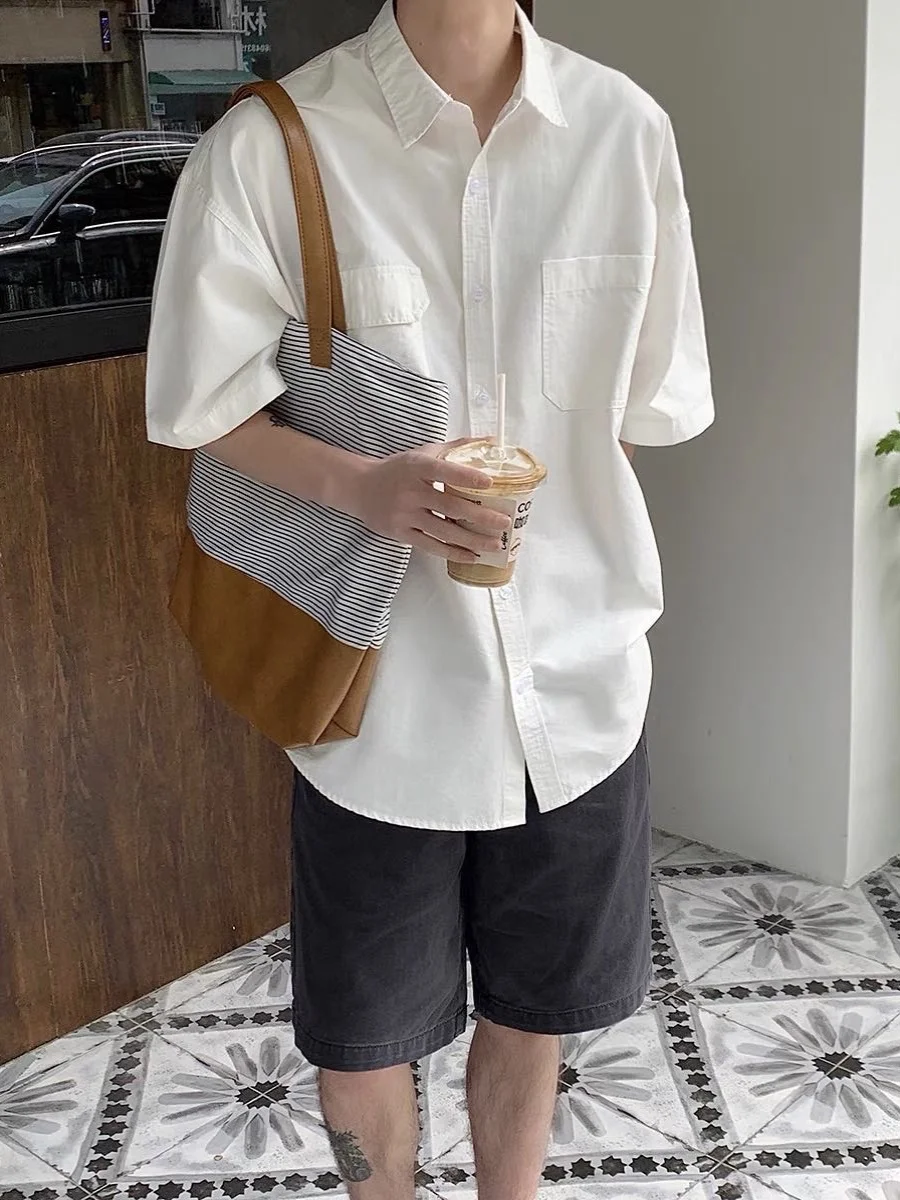 

Мужская повседневная одежда высокого качества Pure White ort Sve, летняя корейская свободная посадка, модная новинка 2024, мода