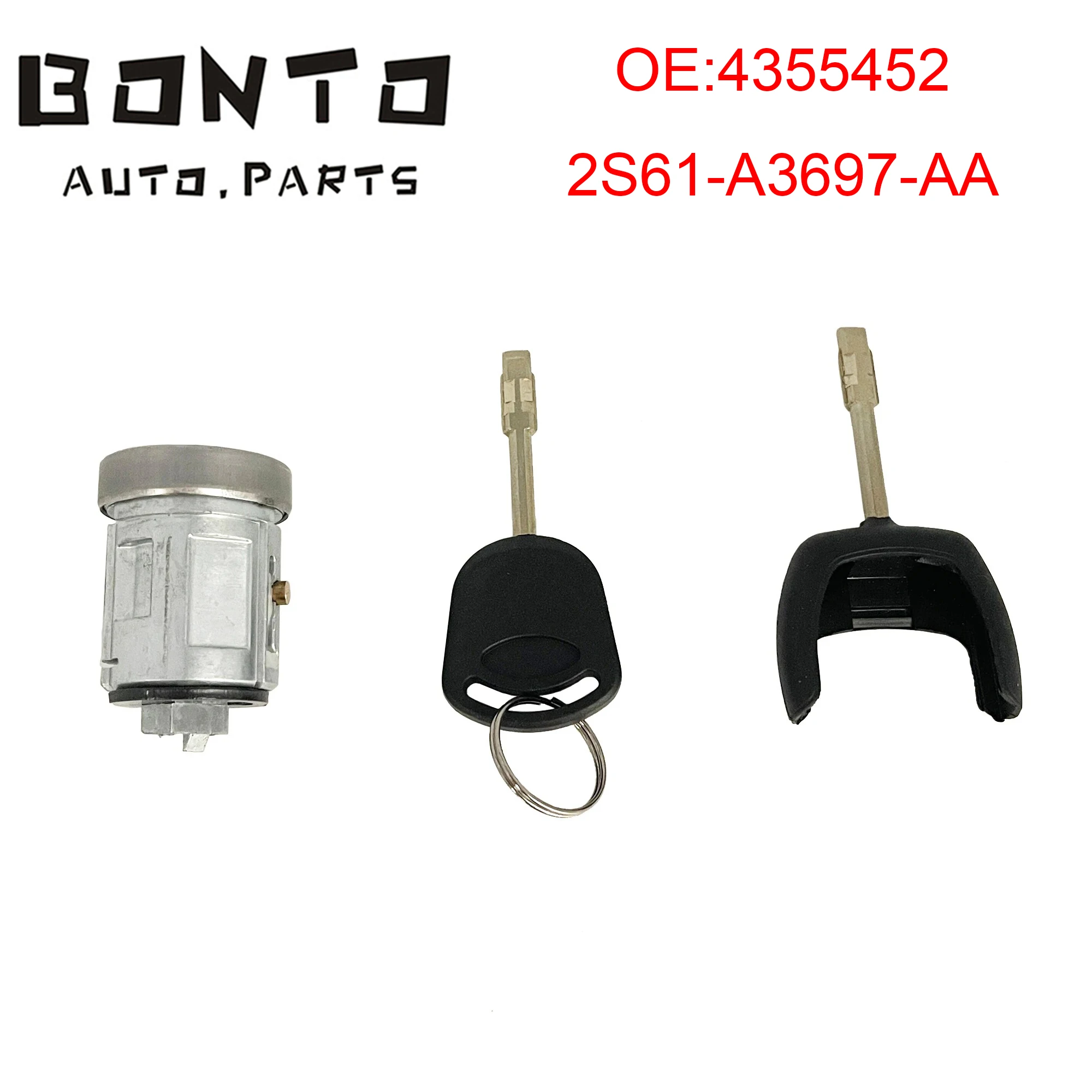 BONTO Ignition Switch & Lock Barrel Cylinder Set + 2 Keys For Ford Transit MK7 06-ON OEM:4355452 2S61-A3697-AA