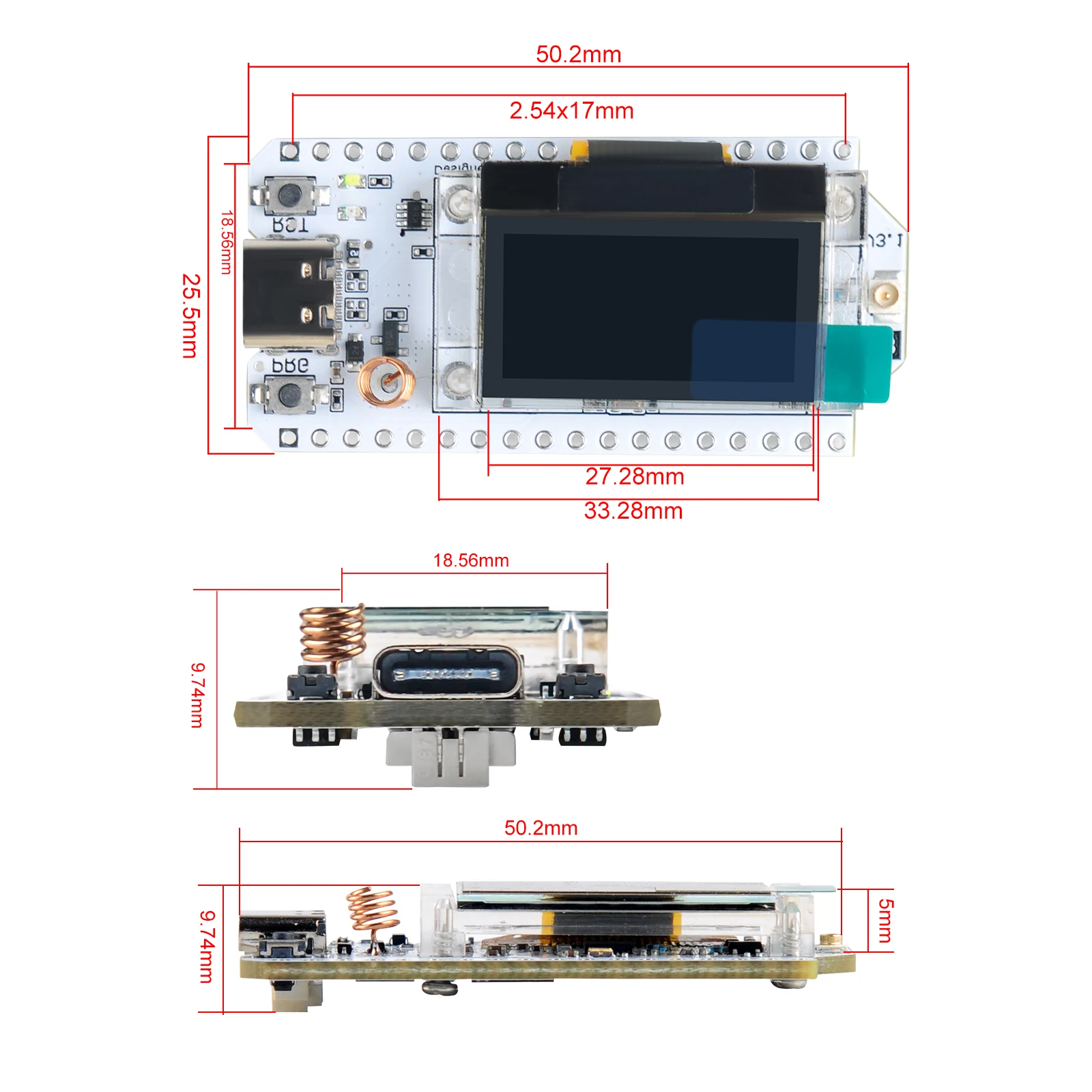 1Set Heltec LoRa32 V3 Node Development Board LoRa 32 SX1262 ESP32-S3 Wifi BLE with 5DBi SMA Male Antenna IPEX for Meshtastic DIY