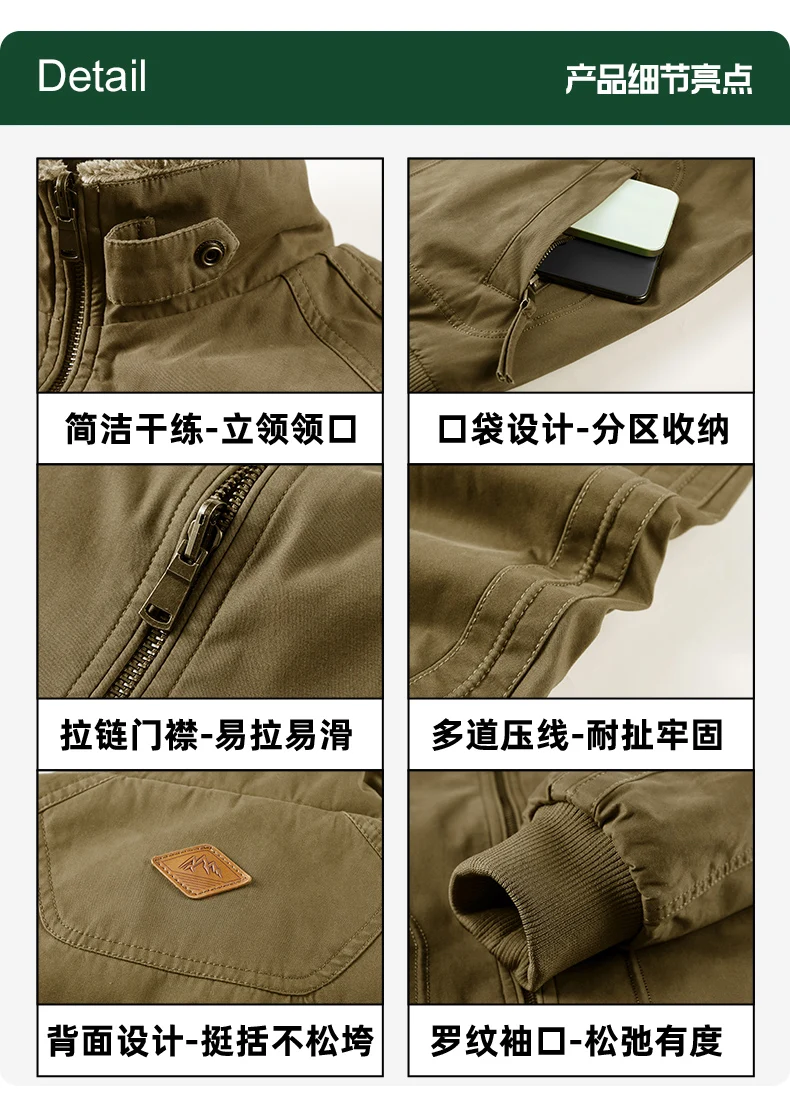 New Autumn Winter Men Washed Cotton Reversible Flight Jacket Lamb Fleece Fleece Lined Thick Warm Outerwear For Middle Aged Male