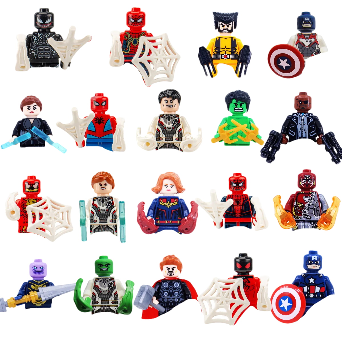 8/24 Marvel Superhero Mini Building Blocks 3D Mobile Doll Spider Man Iron Man Assembles Building Blocks Children's Toys