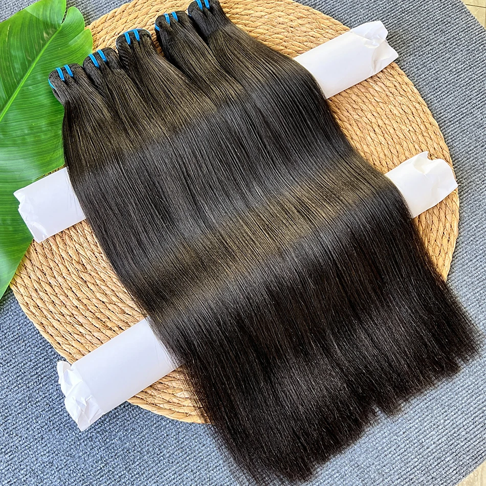 

Наборы прямых волос Yaki из натуральных человеческих волос 18A # Натуральные черные волосы 1B, 100% необработанные, натуральные человеческие волосы для наращивания, оптом