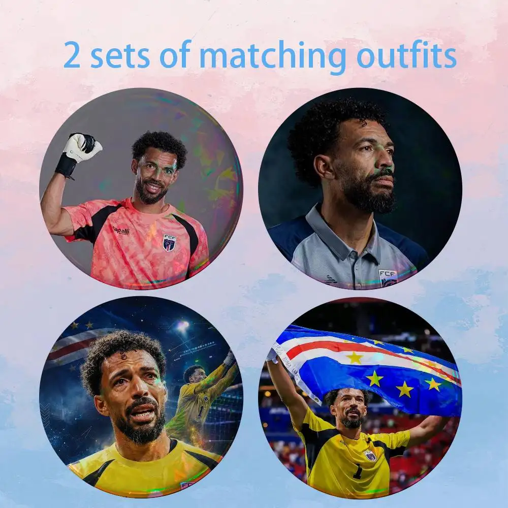 2026 WC Vozinha Cape Verde 2 piece set Badges On Backpack Jacket Cartoon Round Brooches Acrylic Button Pins Collection Gifts