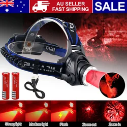 Outdoor tactical red/green/purple headlight 3 gear zoom LED headlight hunting fishing headlight