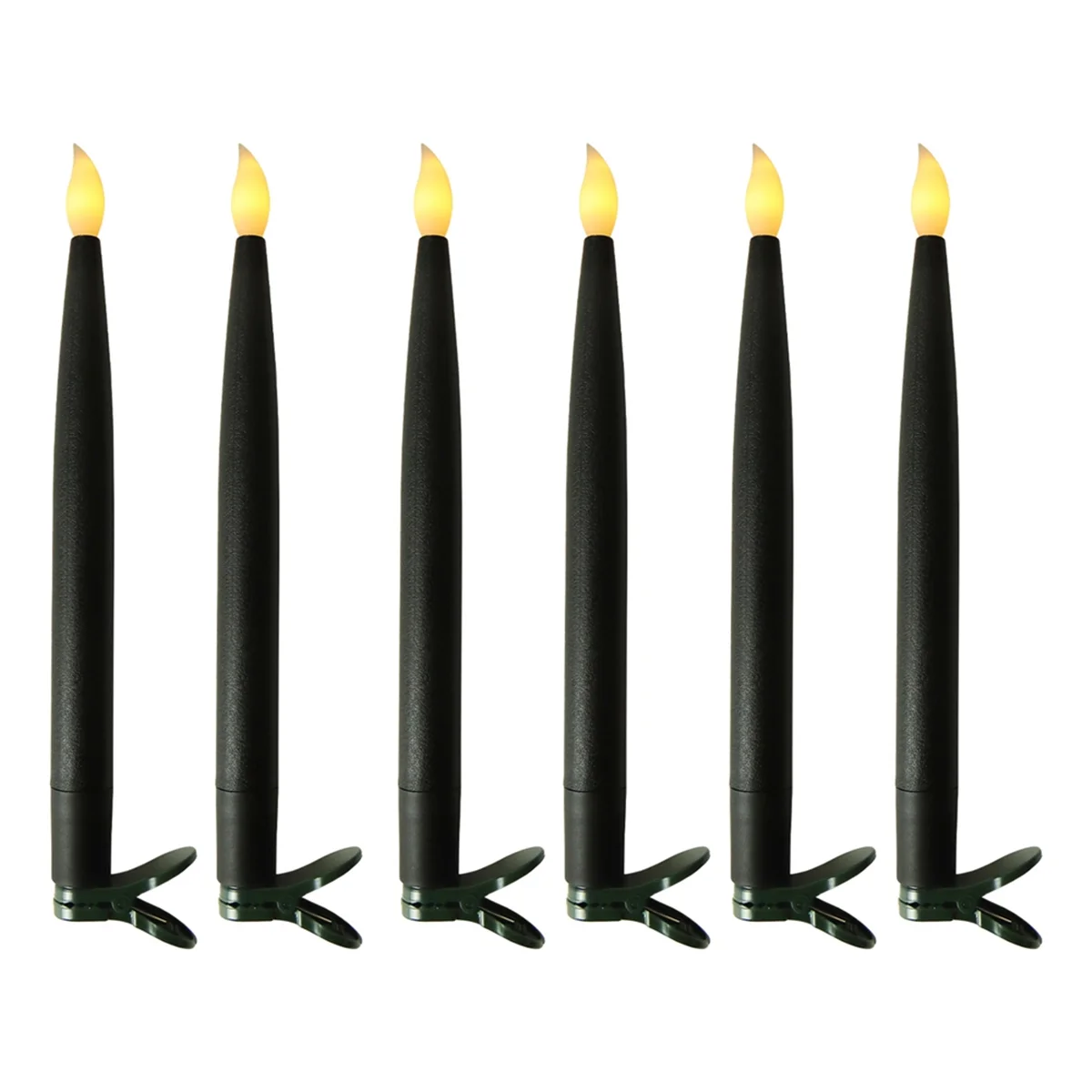 Hanging Floating Flameless Candles with Wand Flameless Taper Candles LED Candles Warm Light Christmas Candles Black A