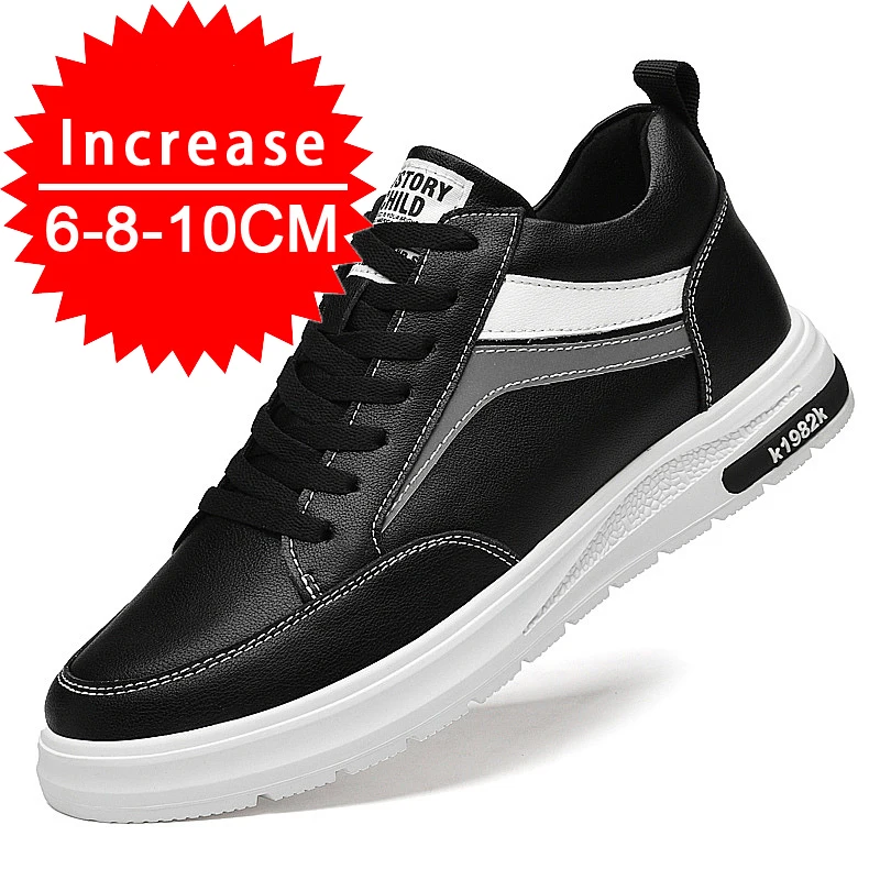New men's height-increasing sports shoes with an inner height of 8 cm, casual shoes for men, genuine leather elevator shoes