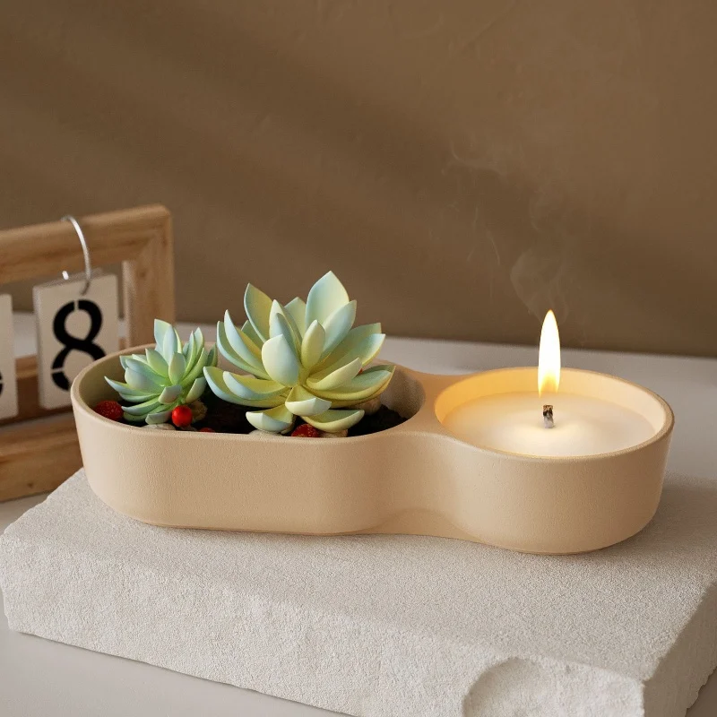 Plaster Candle Aroma Cup Silicone Mold DIY Succulent Flower Pot Cement Gypsum Resin Molds Crafts Storage Box Mould Gift Making