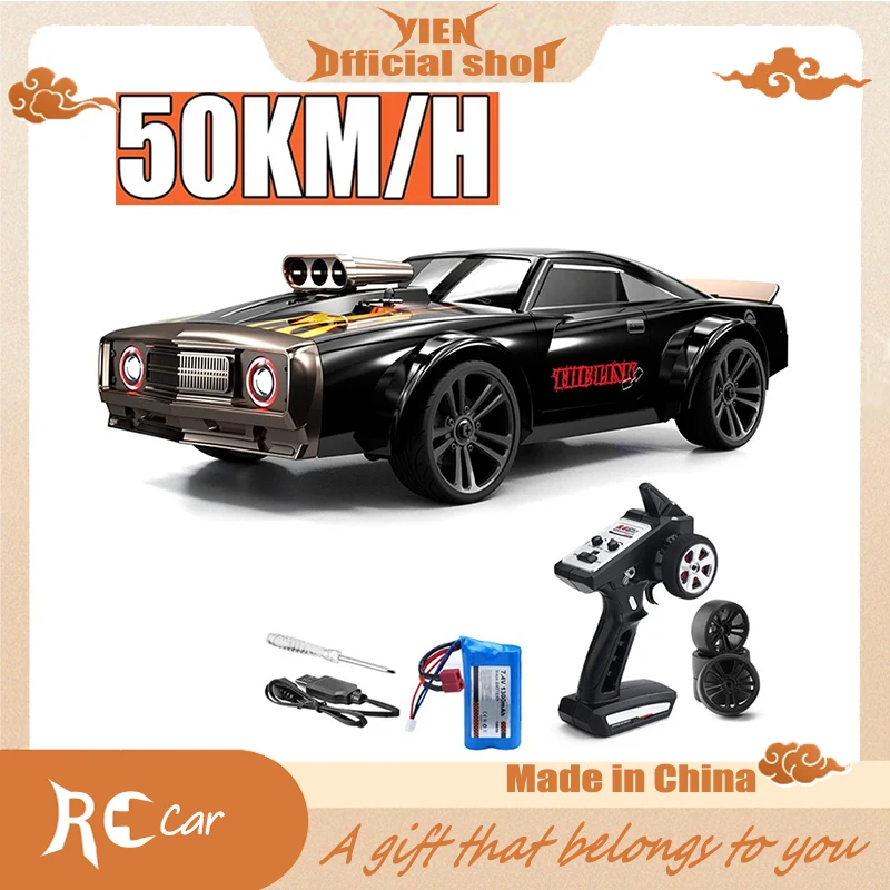 

Muscle Sports Car 50km/h 1/16 16303 High Speed 4WD Rc Drift Car LED Headlights 2.4G Remote Control Car Toys For Boys Gift