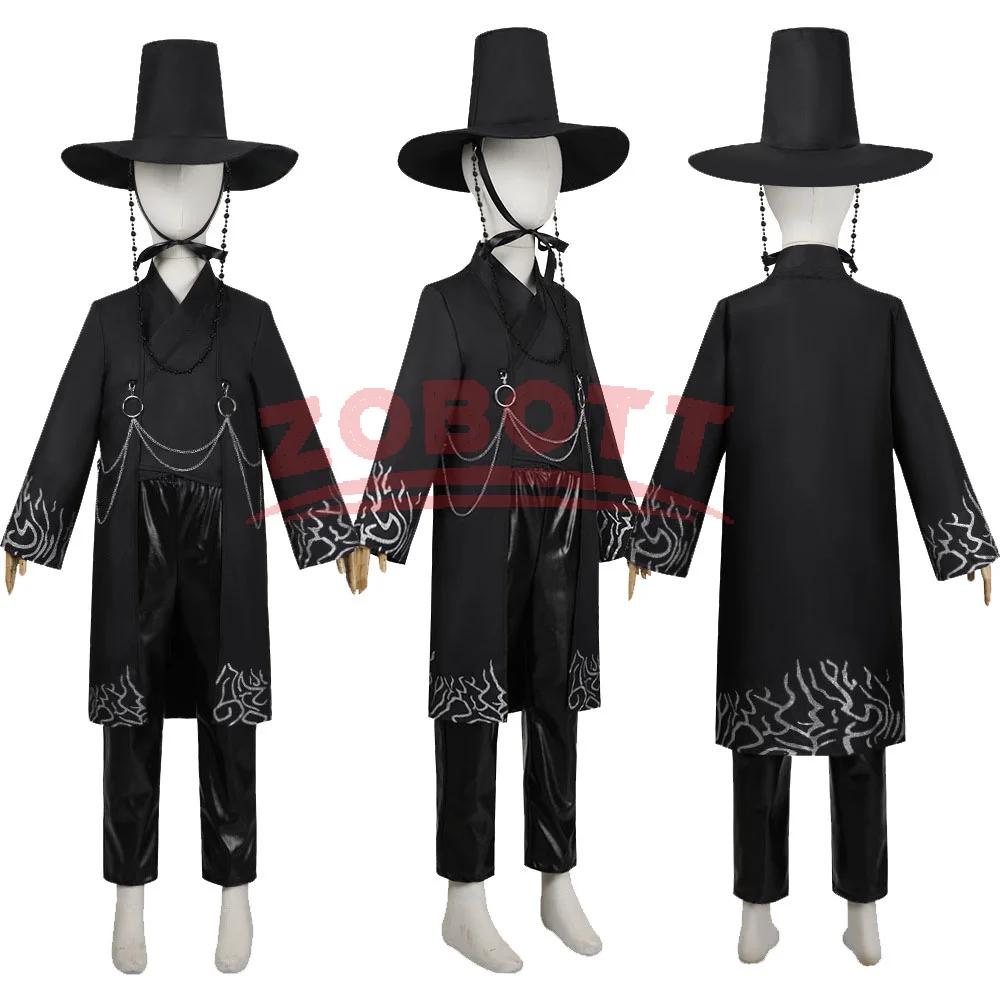 

Детский костюм для мальчиков Jinu Kpop Demon Hunters, костюм Saja для мальчиков, маскировочная форма, шляпа, идол, наряды для ролевых игр, карнавальный костюм на Хэллоуин