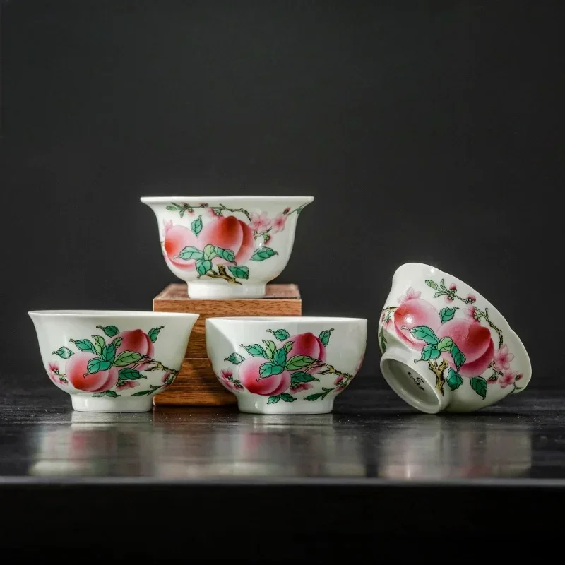 Chinese mainland longevity peach master cup kung fu teacup tea bowl Chinese high-end