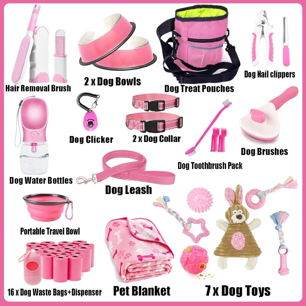 Pet Supplies, Puppy Supplies Starter Kit - 39-Piece Set of Puppy Essentials and Dog Stuff, Chew Toys for dogs