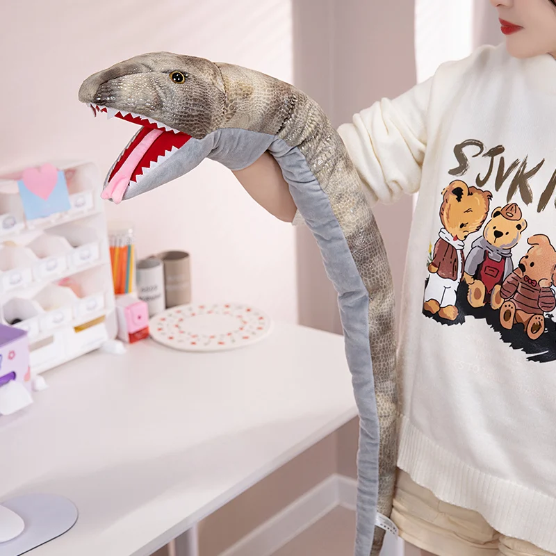 New 6Style Dinosaur Hand Puppet Plush Toys Kindergarten Performance Hand Control Gloves Snake Crocodile Turtle Salamander Lizard