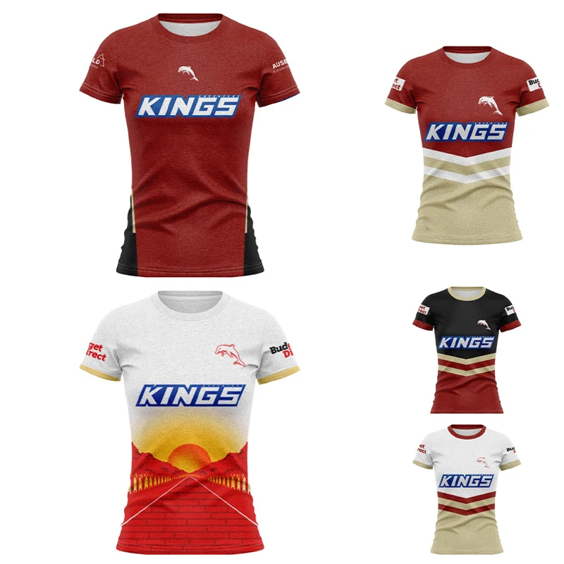 2024 Rugby Shirt Sublimation Print Manliwalinga Dolphin Club Women's Rugby League Rugby Shirt Uniform