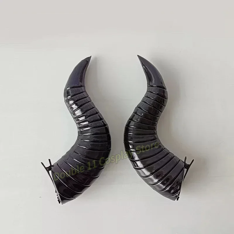 New 2025 Anime Malleus Devil Demon Black Horn Cosplay Headwear A Pair Of Hair Clips Headdress Halloween Carnival Props