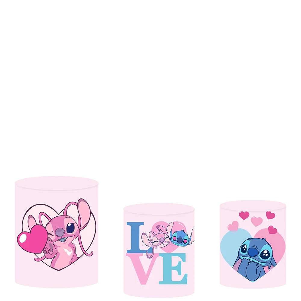 Fondos de fotografía redondos de Lilo & Stitch dibujos animados Hawaii Hula Dance niños fiesta de cumpleaños fondos zócalo cubre estudio fotográfico