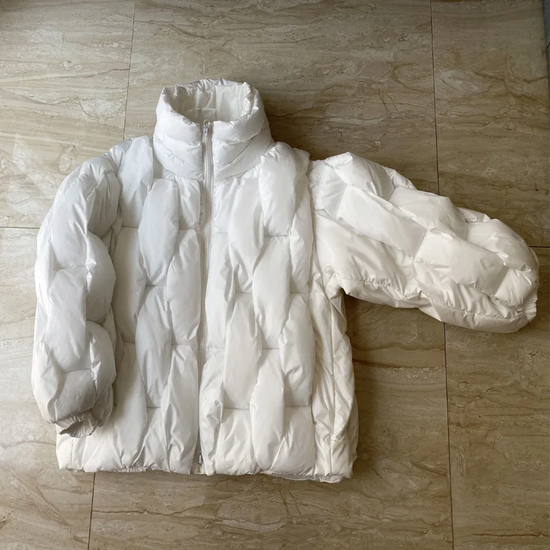 HKSH Winter New Women Cotton-padded Coat Braided Twist Stand Collat Zipper Versatile Fashion Elegant Casual Warm Jackets HK17121