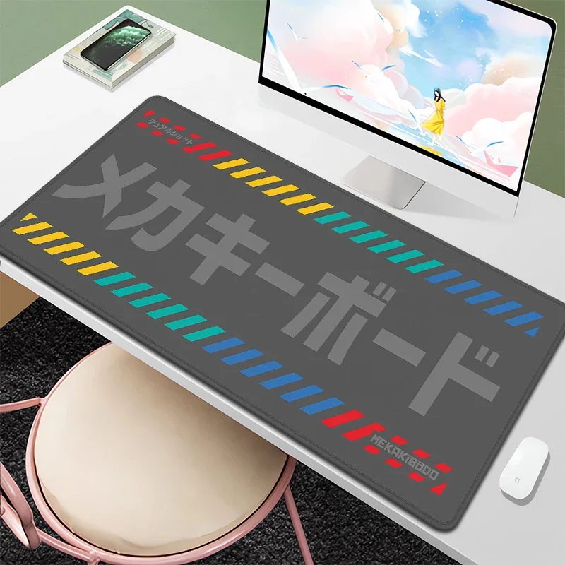 Large Mousepad Black Meka Mouse Pad 900x400 Laptop Computer Desk Mat Pc Mouse Mat Rubber Gaming Accessories Non-Slip Rubber Pads