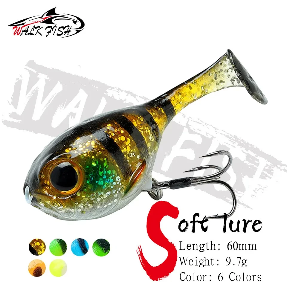 WALK FISH Soft Lure Balloonfish 60mm 9.7g 1pcs High Quality Deraball Artificial Silicone Bait with Hook For all Fish