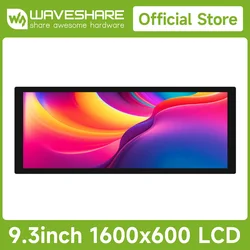 Waveshare 9.3inch Capacitive Touch Display,1600×600, Optical Bonding Toughened Glass Panel, HDMI IPS, Raspberry Pi LCD Display