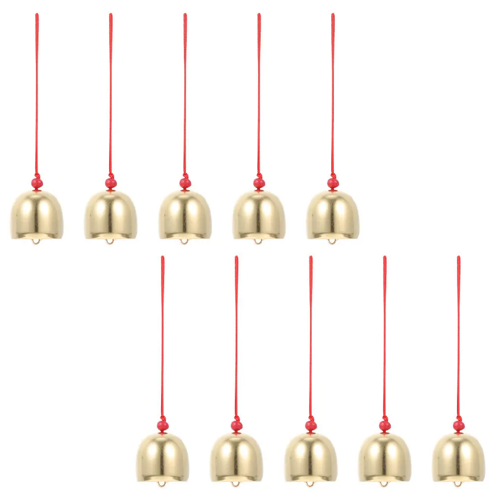 10pcs Copper Bell Pendants for Door, Balcony & Wind Chime – DIY Home Decoration, Anti-Theft Hanging Bells