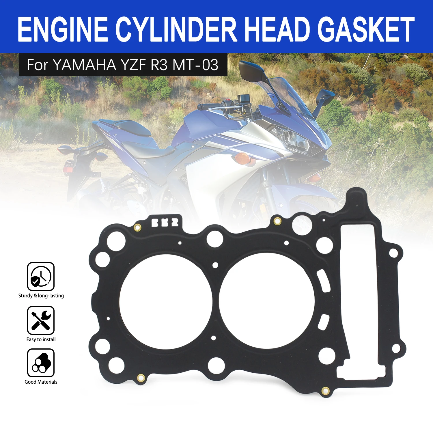 For Yamaha YZF R3 2015-2024 MT-03 MT03 2020-2024 Motorcycle Cylinder Head Cover Seal Gasket Engine Accessories 2MS-E1181-00-00