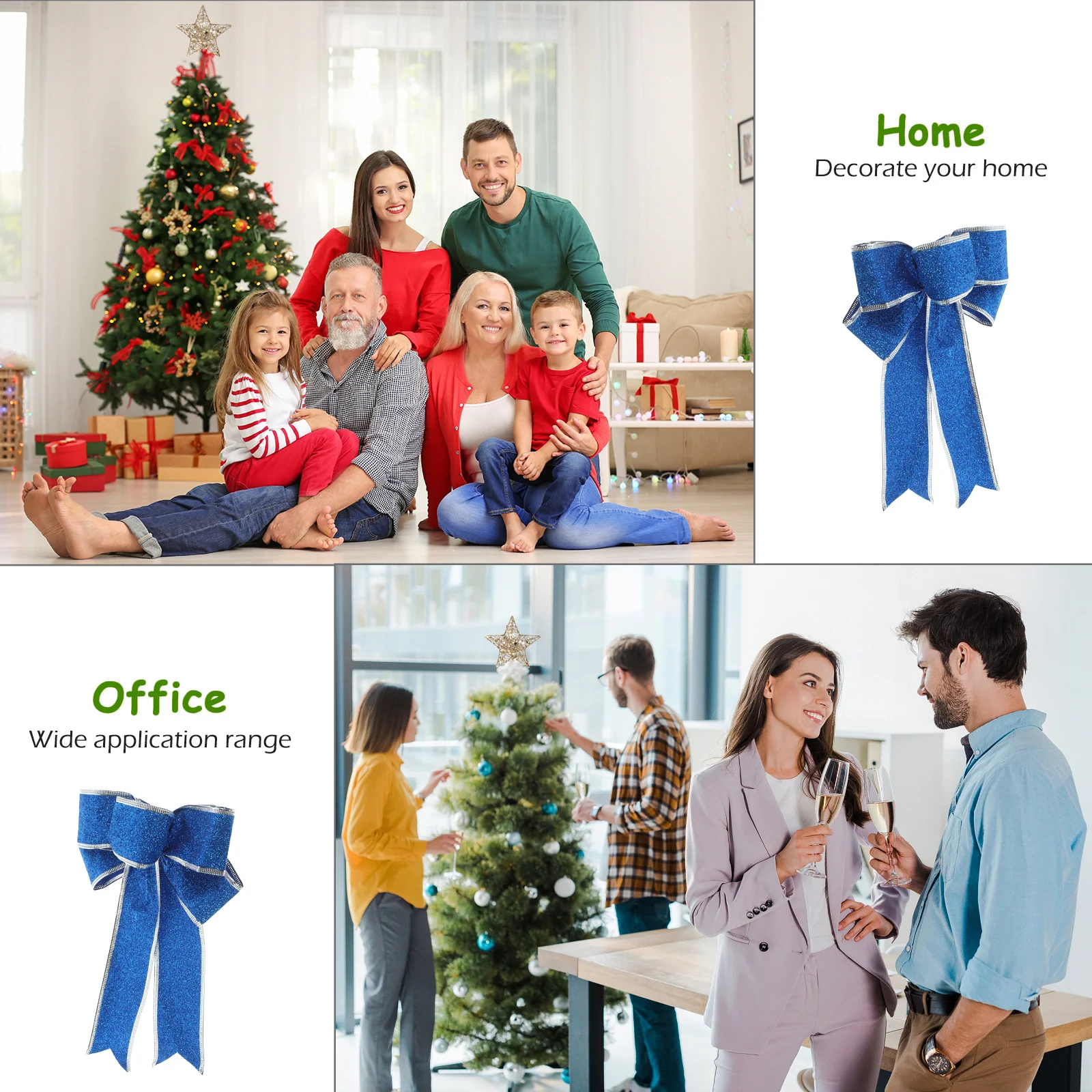 

5pcs Bow Glittering Fabric Bows For Christmas Christmas Tree Ornaments Tree Gift Knot Decoration Ornaments Red