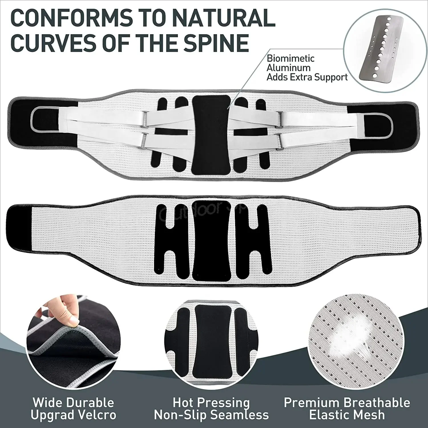 Lumbar Pad Waist Protector Waist Support Orthopedic Lumbar Back Belt Back Posture Corrector for Disc Hernia With 4 Support Stays