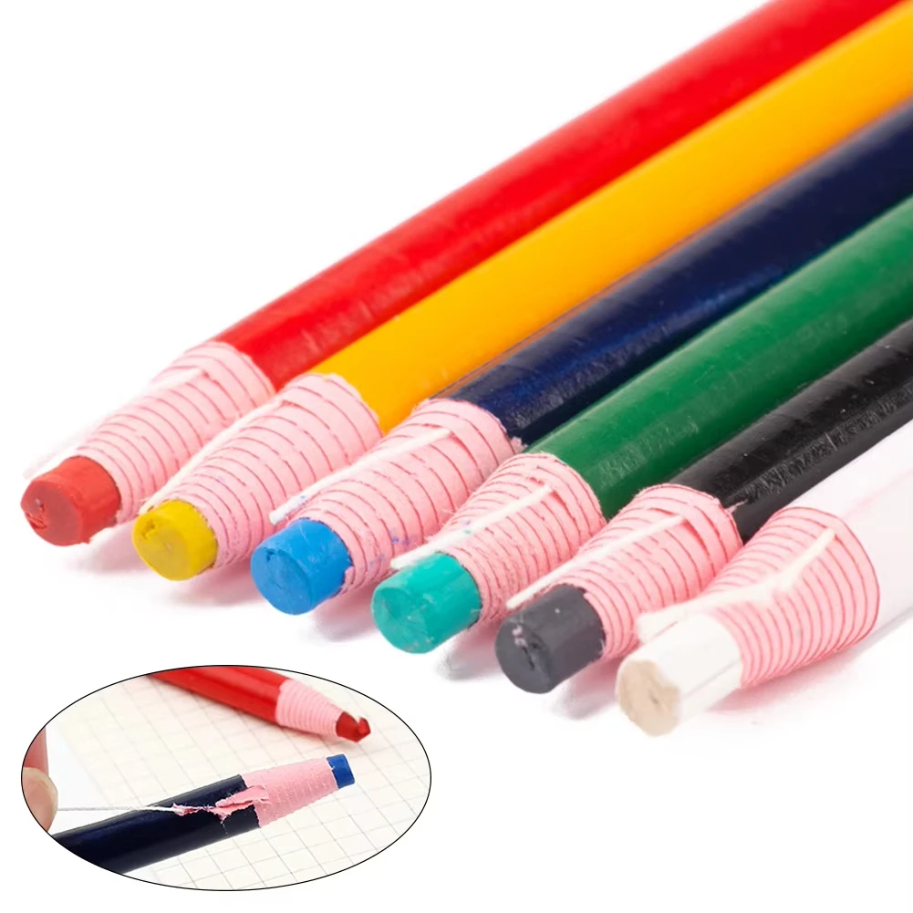 12 Pieces of Colored Sewing Chalk, No-Sharpen Pencil, Tracing Wax Pencil, Clothing Marking Pen, for Patchwork DIY Clothing Tools