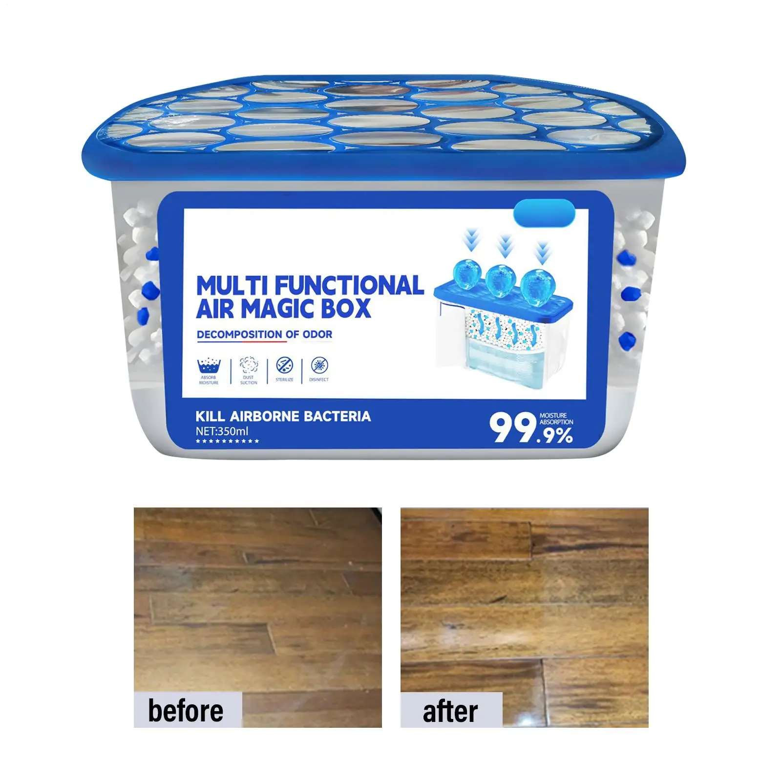 350ml Air Purifiers Dust Cleaner Box Dust Removal Box for Car Dormitory Basement Apartment Nurseries Closets Home Bedroom