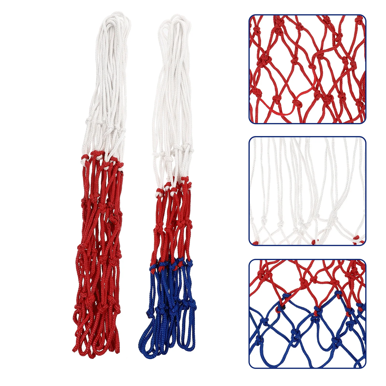 2 Stück robuste Basketballnetze aus Polyestermaterial, einfacher Austausch, geeignet für Parks, Campus, Forts