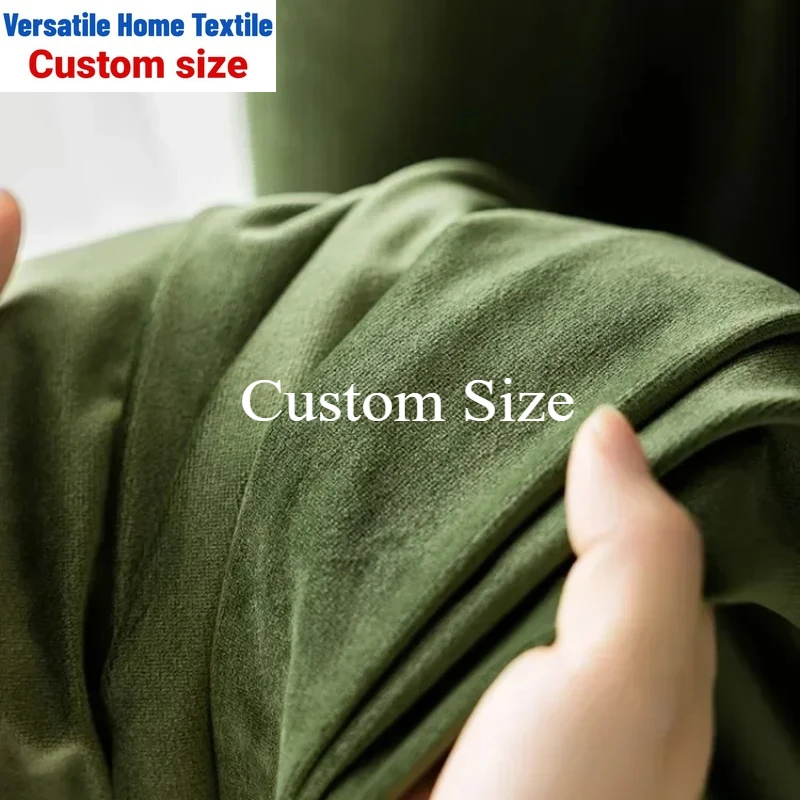 

Custom Size Fashion Luxury European Flannel Thicken Fabric Finished Products Curtains for Living Dining Room Bedroom