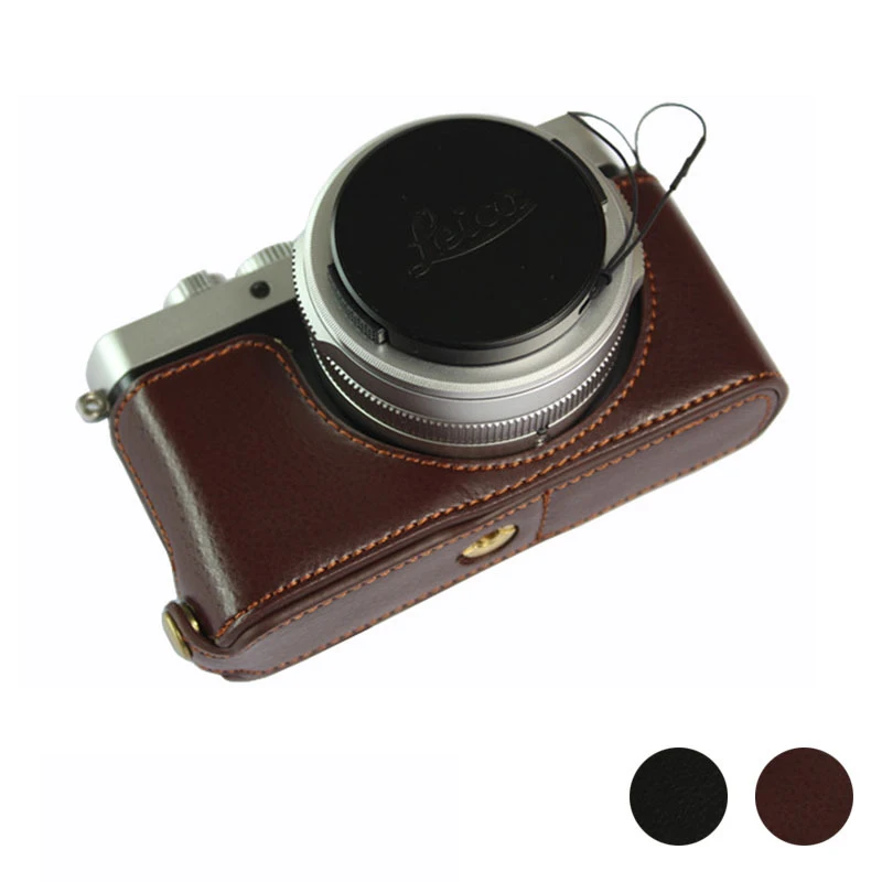 Real Genuine Leather Case Camera Video Bag Half Body Base Protector for Leica D-LUX7 D-LUX 7 D7 Protective Opening Bottom Cover