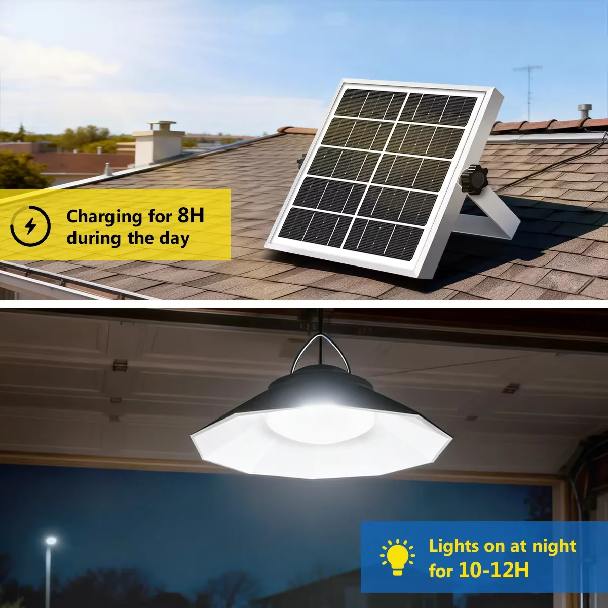 Outdoor Retro Solar Hanging Lantern, Detachable Solar Charging Panel, Pull Switch Design, 3 Adjustable Brightness Modes, forBarn