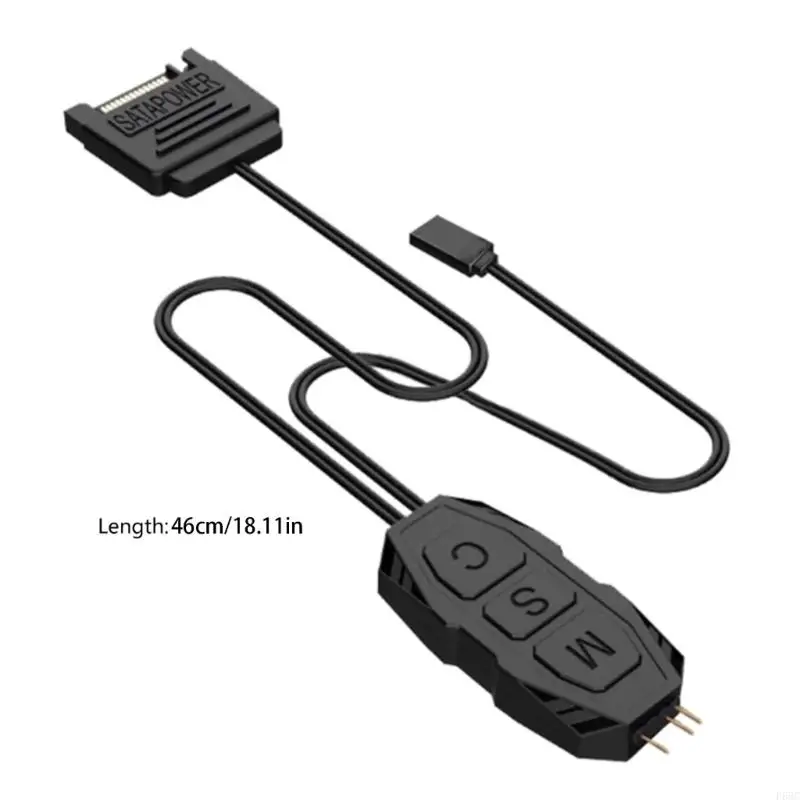 F68C 5V 3PIN ARGB Bộ điều khiển Đèn LED chiếu sáng Nước làm mát Cáp điều khiển RGB