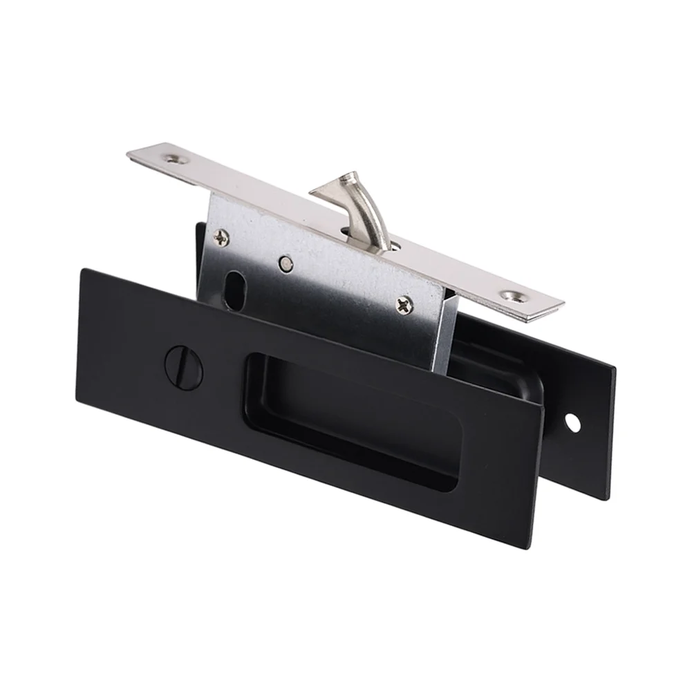 Easy Install Stainless Steel Sliding Door Lock For Bathroom Invisible Embedded Hook Latch Modern DIY Home Security Fitting