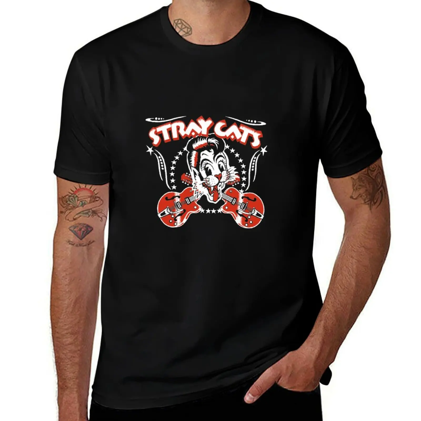 

stray cats T-Shirt sublime Man t-shirt boys animal print rapper graphic tees T-shirts for men cotton