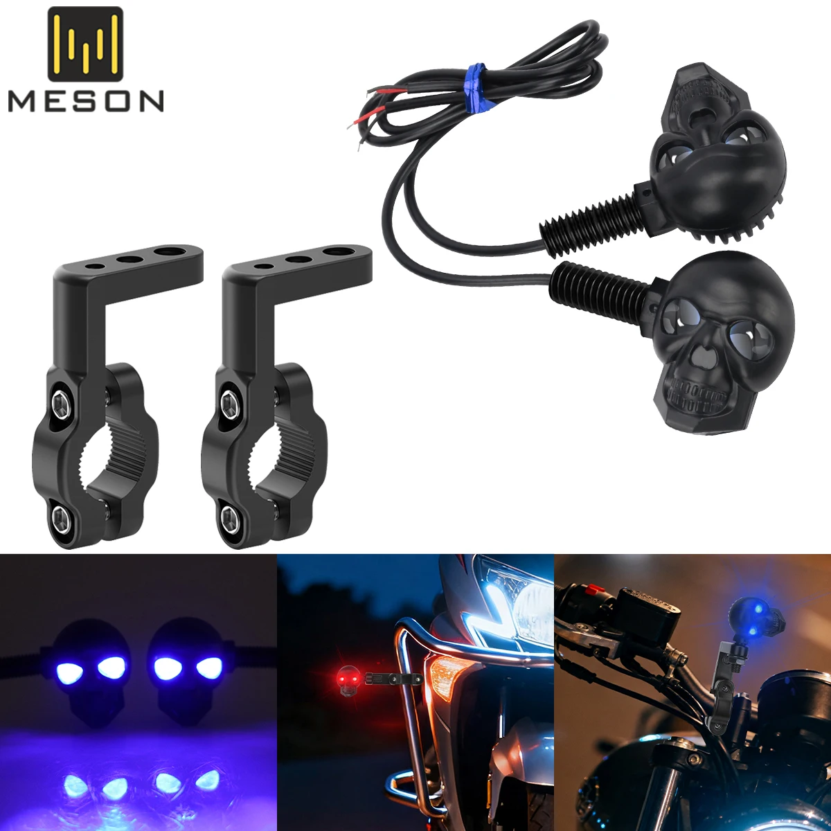 

2PCS Motorcycle LED Turn signal Light 12V Indicator with Bracket Day Running Light Decoration Lamp Motorbike Accessories