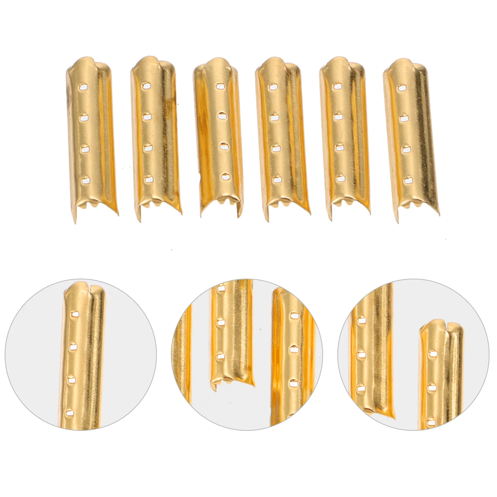 100 Pcs Shoe Laces Shoelace Head Metal End Tip Accessories Supplies Shoulder Strap Golden Replacement