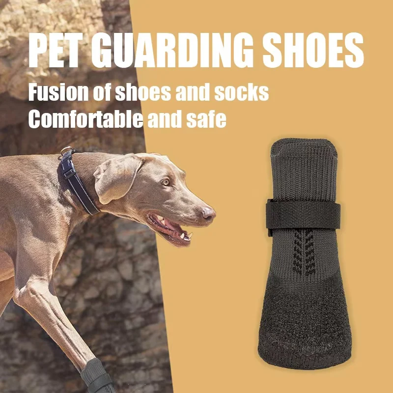 4PCS Anti Slip Pet Shoes for Small Large Dogs Paw Protector Socks Waterproof Dog Foot Cover for Teddy Golden Retriever Labrador