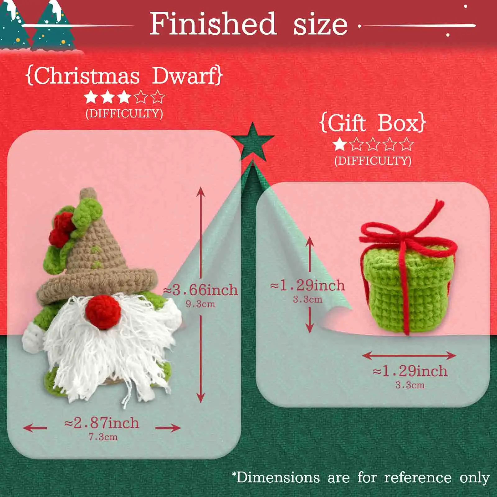 YAMAXIN 2PC Christmas Themed Crochet Kit for Beginners Easy Craft Tool Set Knitting Arts And Crafts Project view 2