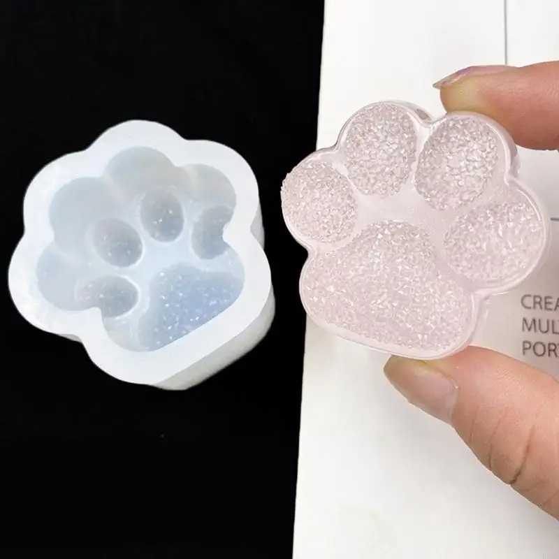 

R3MC Diamond for Cat Paws Keychain Epoxy Resin Silicone Mold Keyring Pendant Mold