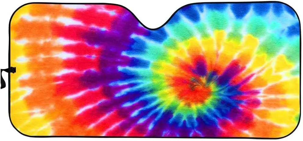 POLERO Swirl Tie-dye Art Front Windshield Shade-Accordion Folding Auto Sunshade for Car Truck SUV-Blocks UV Rays Sun Visor Prote