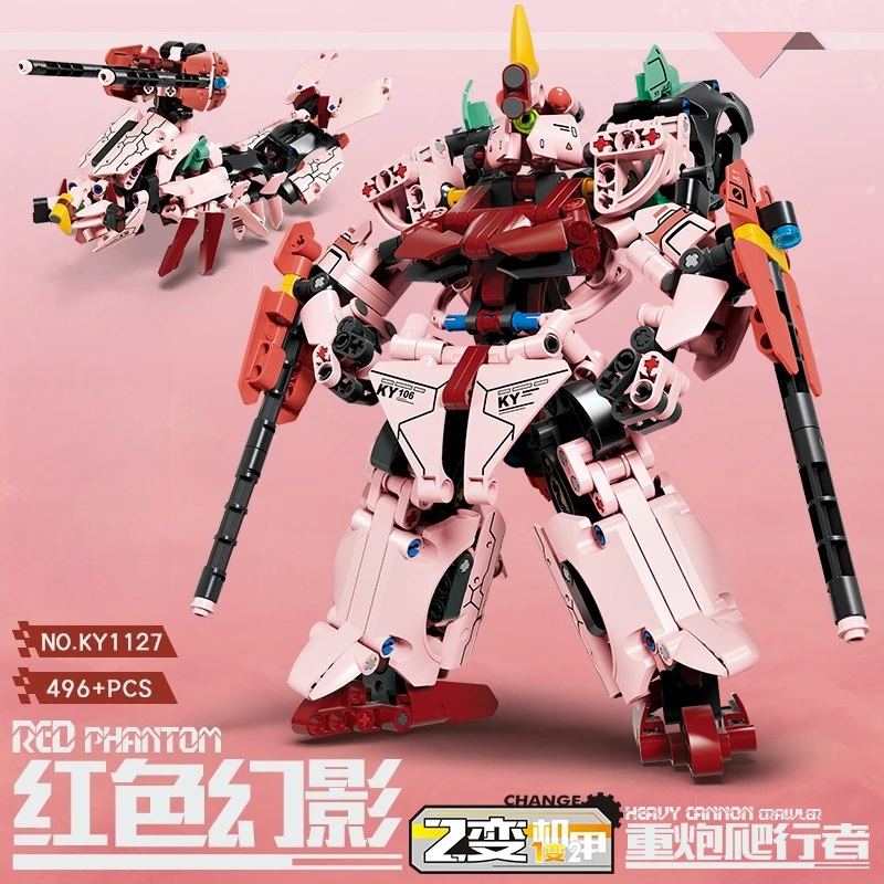 Conjunto de blocos de construção Mecha de transformação de robô - brinquedos criativos de partículas pequenas para diversão de montagem infantil