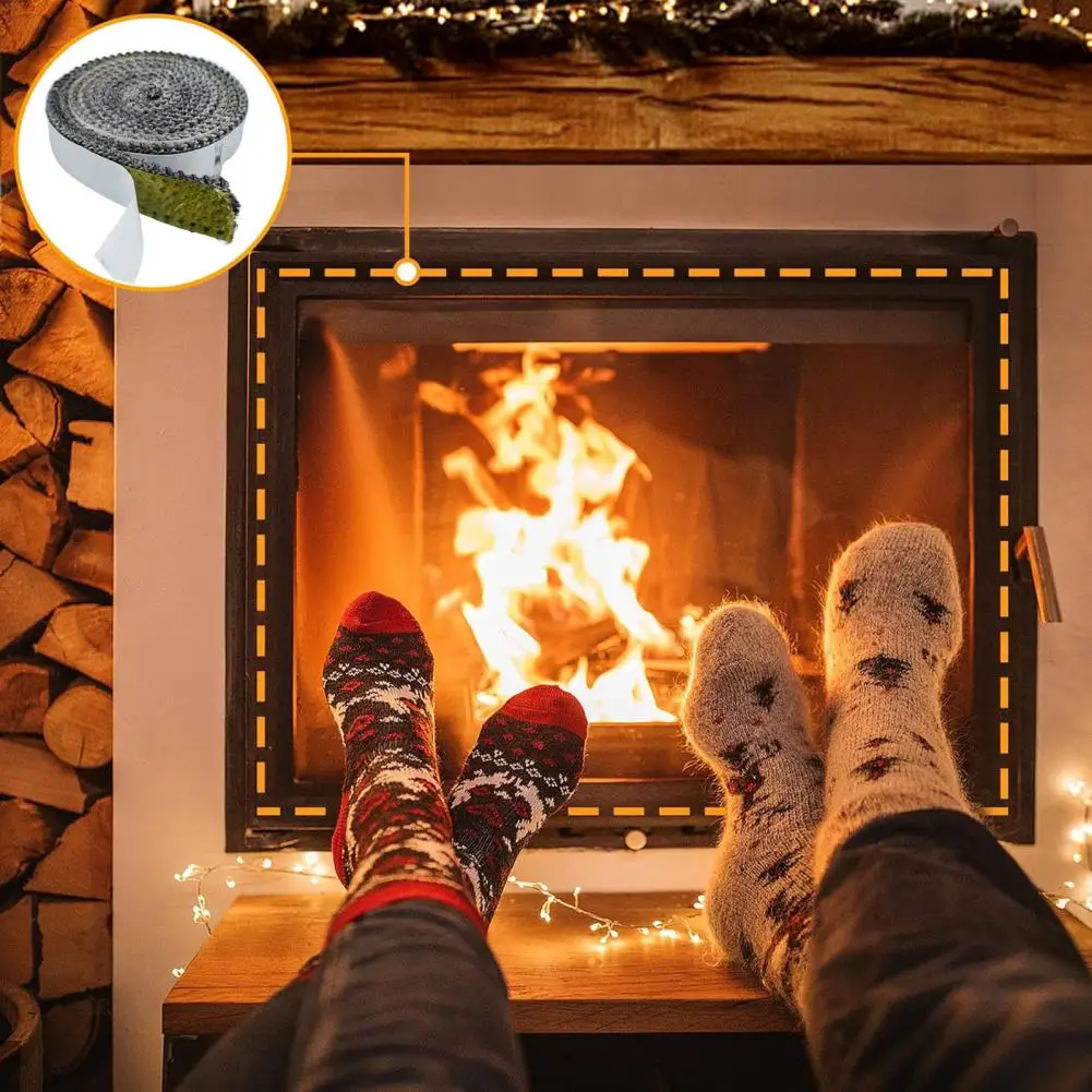 Tira de sellado para chimenea Tira de sellado para puerta de chimenea Tira de sellado para puerta de chimenea de fibra de vidrio de alta temperatura para estufa de leña