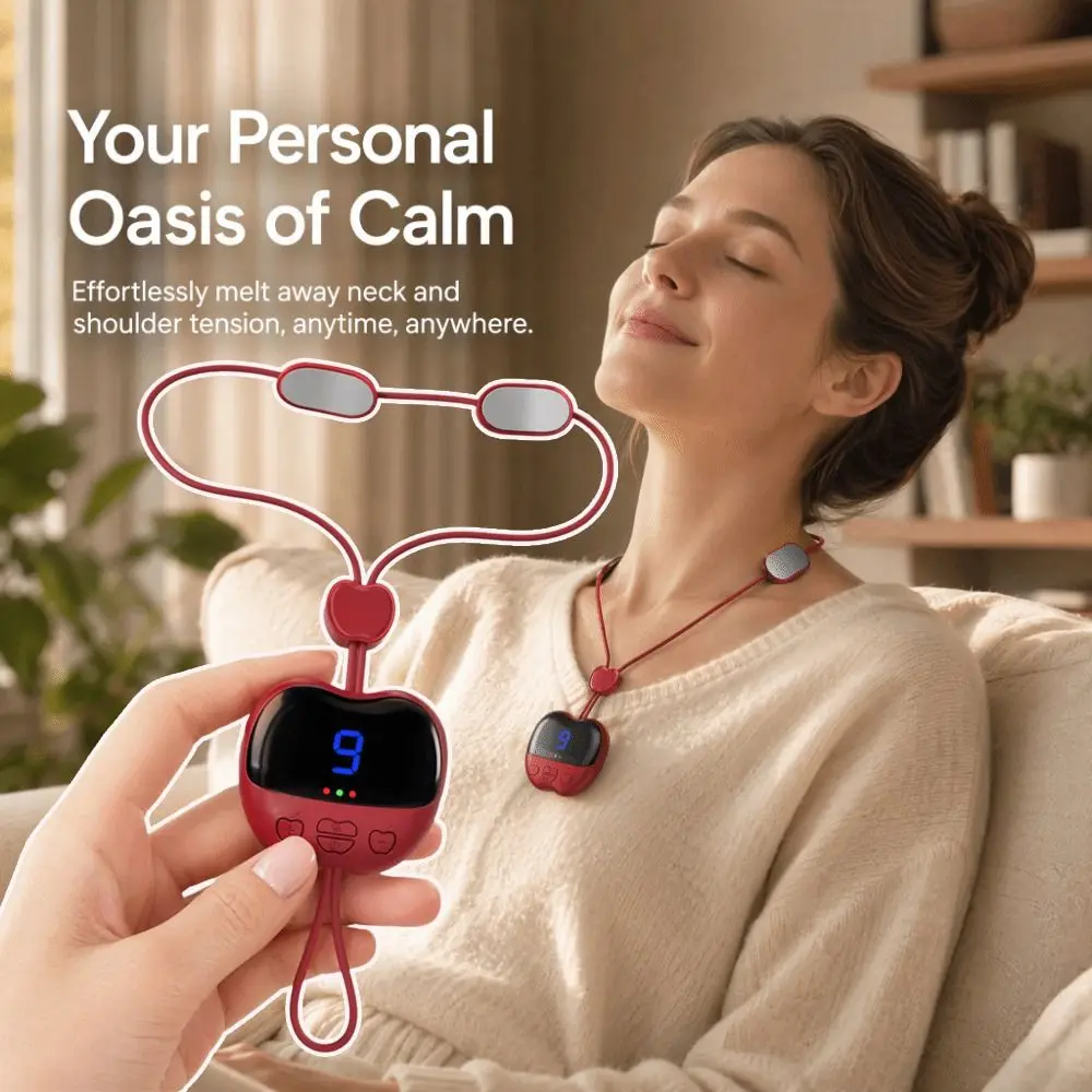Multiple Modes Hanging Neck Massager EMS Wireless Cervical Spine Massager Portable Hot Compress Smart Neck Massager