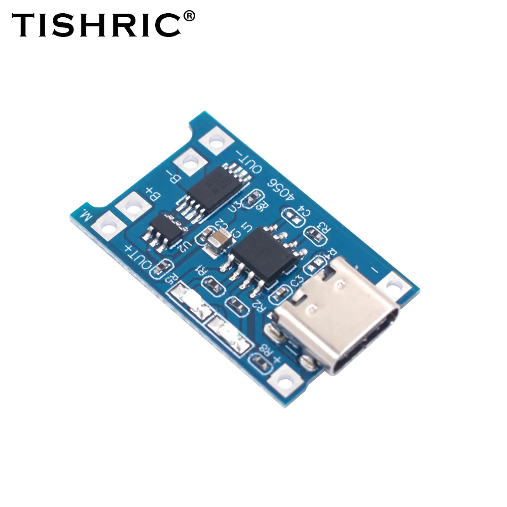 TISHRIC 5V 1A TYPE-C Mini Micro USB TP4056 18650 Lithium Battery Charging Module With Protection Dual Functions