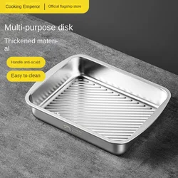 COOKER KING Plate Tray and Dinner Plate 304 Stainless Steel Dish Fish Steaming Plate Lobster Dish Deep Iron Tray