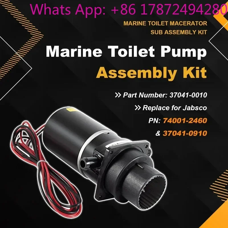 37041-0010 Marine Toilet Macerator Sub Kit, Motor Pump Set 12-Volt Fit For Jabsco 37010-0000, 37010-1000, 37010-0090 ,37010-1090
